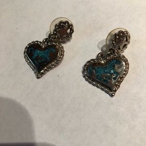 Tourquise heart horse ear ring